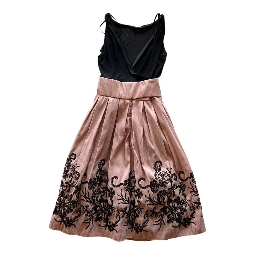 SLNY Black Summer Rose Lace Wrap Dress - Picture 3 of 9